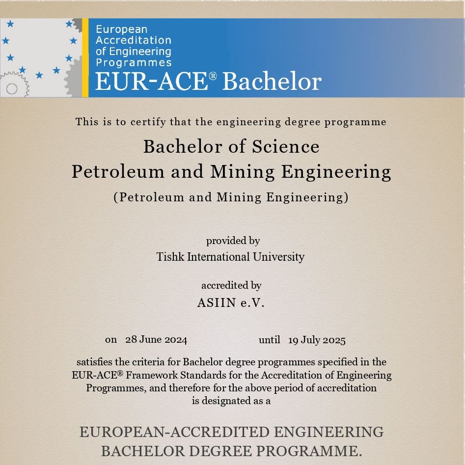 Petroleum and Mining Engineering, TIU, ASIIN accreditation, program accreditation, academic excellence, European standards, quality assurance, faculty qualifications, infrastructure, student education, international recognition, career prospects, mining sector, energy sector, accredited program.