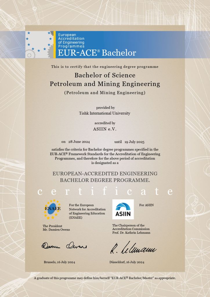 Petroleum and Mining Engineering, TIU, ASIIN accreditation, program accreditation, academic excellence, European standards, quality assurance, faculty qualifications, infrastructure, student education, international recognition, career prospects, mining sector, energy sector, accredited program.