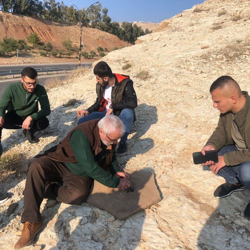 Petroleum and Mining Engineering, geological field trip, TIU, Erbil, Shaqlawa, rock formations, Upper Bakhtiari, Pirmam Anticline, dip and strike, lithology, structural geology, second-grade students, geology education.
