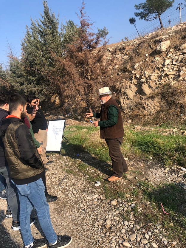 Petroleum and Mining Engineering, geological field trip, TIU, Erbil, Shaqlawa, rock formations, Upper Bakhtiari, Pirmam Anticline, dip and strike, lithology, structural geology, second-grade students, geology education.