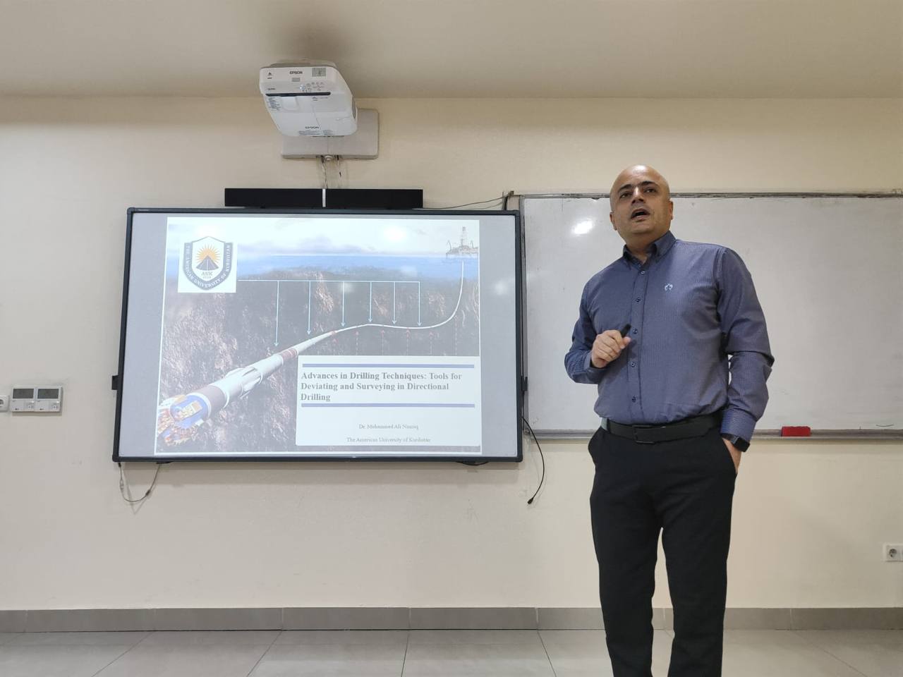 Petroleum and Mining Engineering, PAME, TIU, directional drilling, drilling techniques, surveying technologies, wellbore deflection, drilling workshop, Dr. Mohammed Ali Namuq, American University of Kurdistan, oil and gas industry, real-time drilling monitoring, petroleum engineering education, TIU workshops.