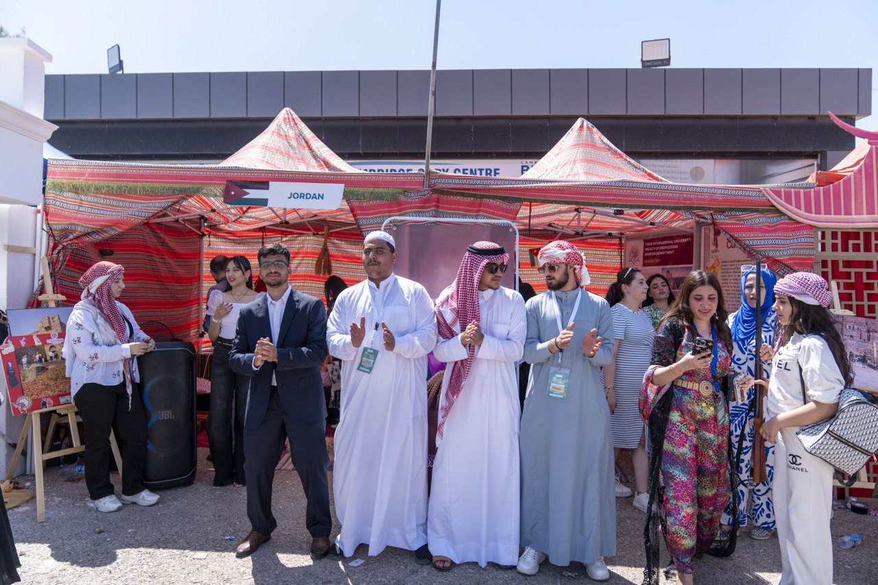 Jordan Tent, PAME, Spring Festival, Tishk International University, Jordanian culture, student involvement, traditional food, cultural celebration, Erbil events, embassy support