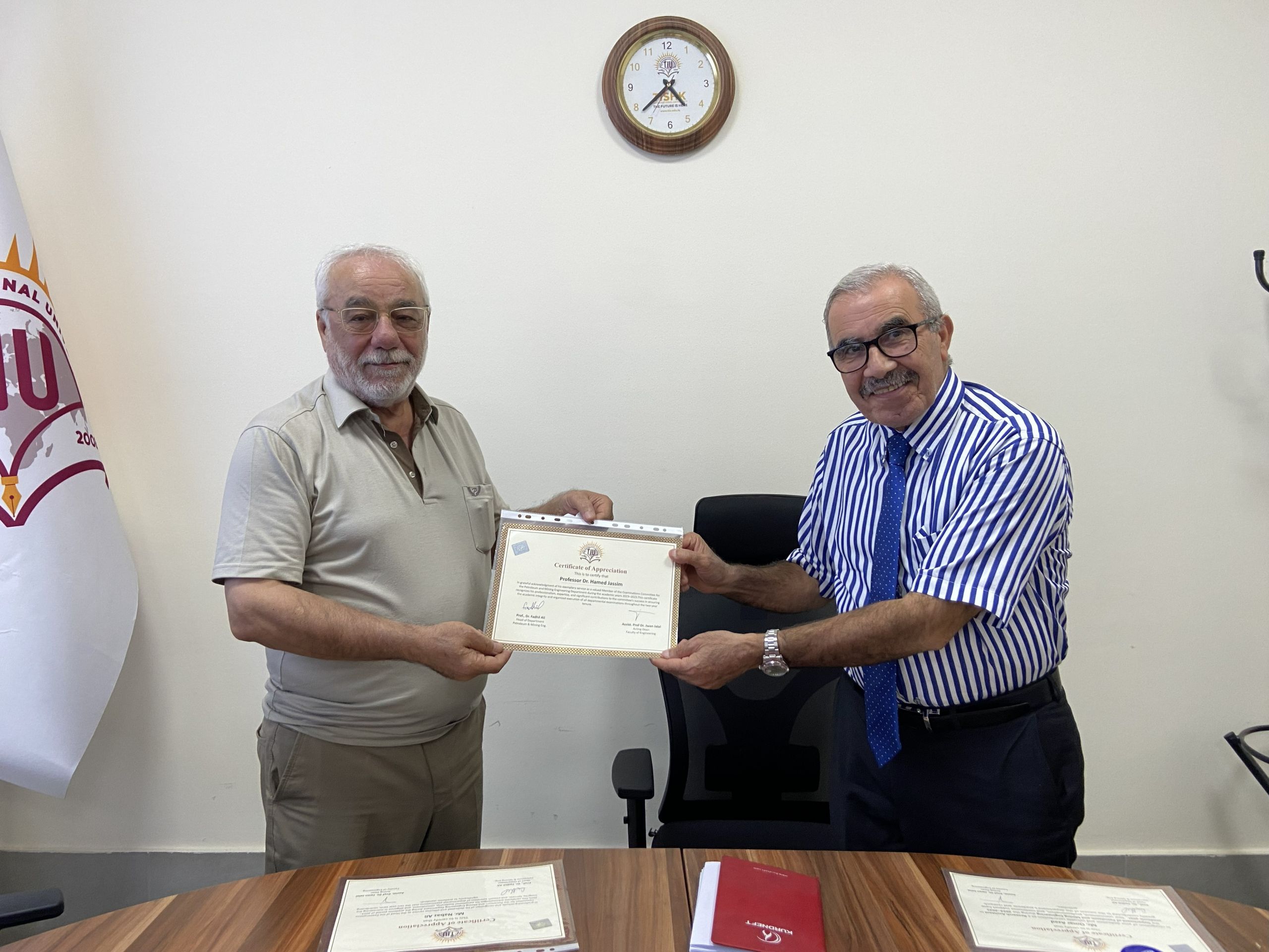 PAME, departmental meeting, exam committee, staff appreciation, academic achievement, TIU, faculty recognition, engineering education, university event