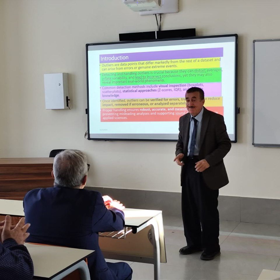 Petroleum and Mining Engineering Department, PAME, TIU, Tishk International University, TIU Engineering, Petroleum Engineering TIU, Mining Engineering TIU, TIU Petroleum Department, TIU Mining Department, Departmental Seminar TIU, Academic Seminar TIU, Research Seminar TIU, Data Analysis Seminar, Outliers in Research, Prof Tariq H Karim, TIU Events, Engineering Research TIU, Academic Activities TIU, University Seminars Erbil, Engineering Department Iraq