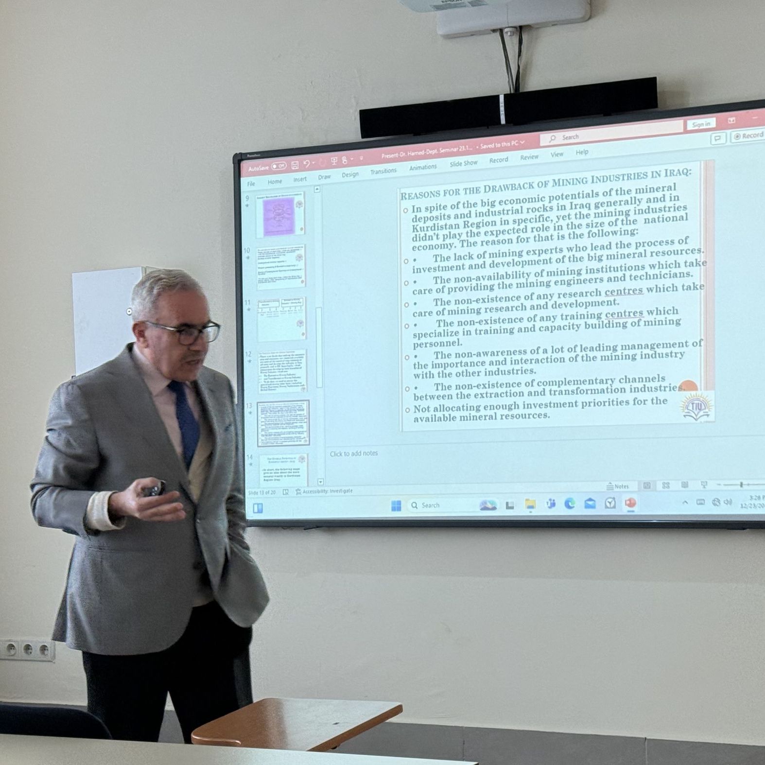 Petroleum and Mining Engineering Department, PAME, Tishk International University, TIU, Departmental Seminar, Oil Industry, Mining Industry, Kurdistan Region, Petroleum Engineers, Supply and Demand, Engineering Education, Energy and Mining Economy