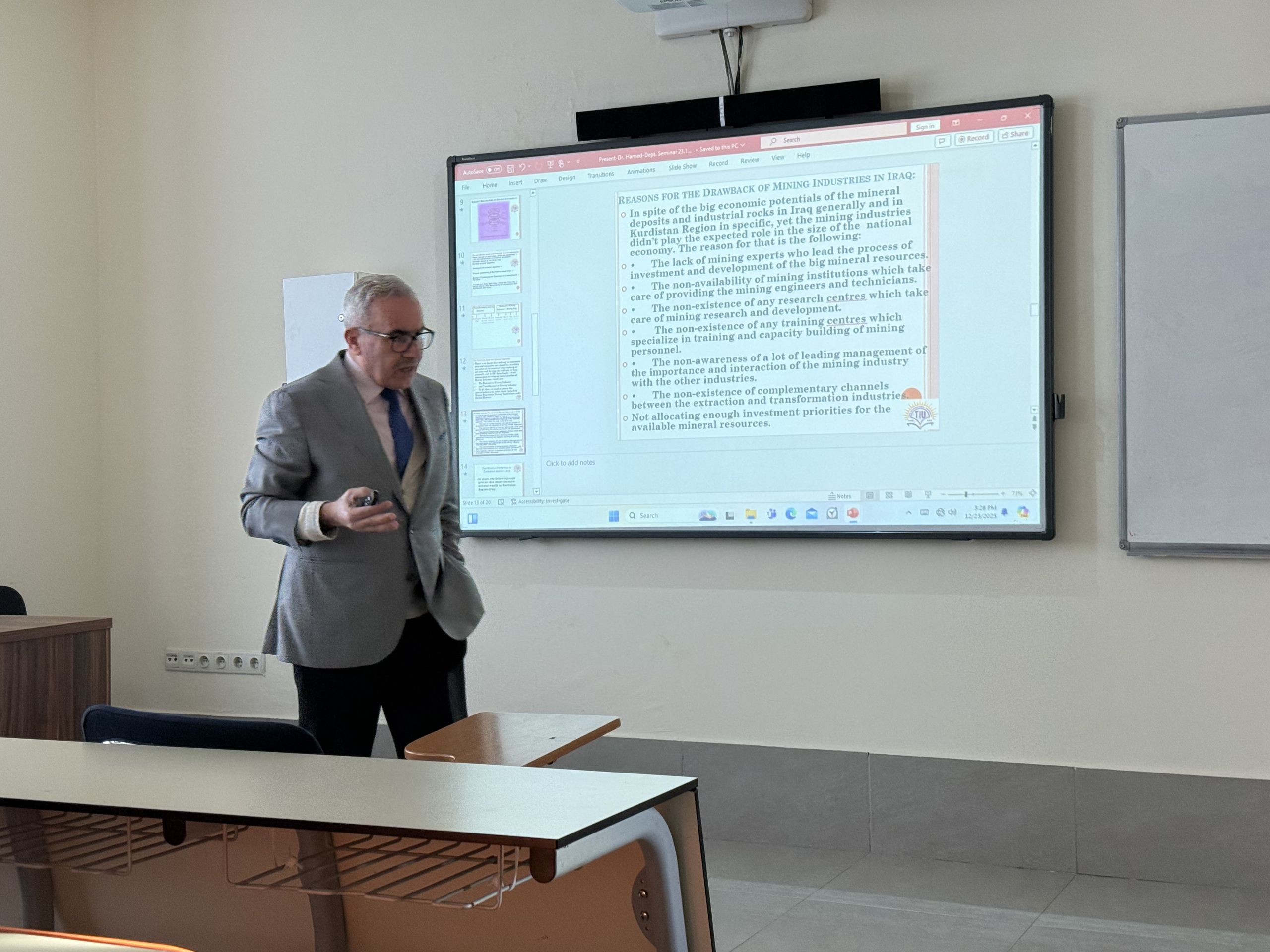 Petroleum and Mining Engineering Department, PAME, Tishk International University, TIU, Departmental Seminar, Oil Industry, Mining Industry, Kurdistan Region, Petroleum Engineers, Supply and Demand, Engineering Education, Energy and Mining Economy