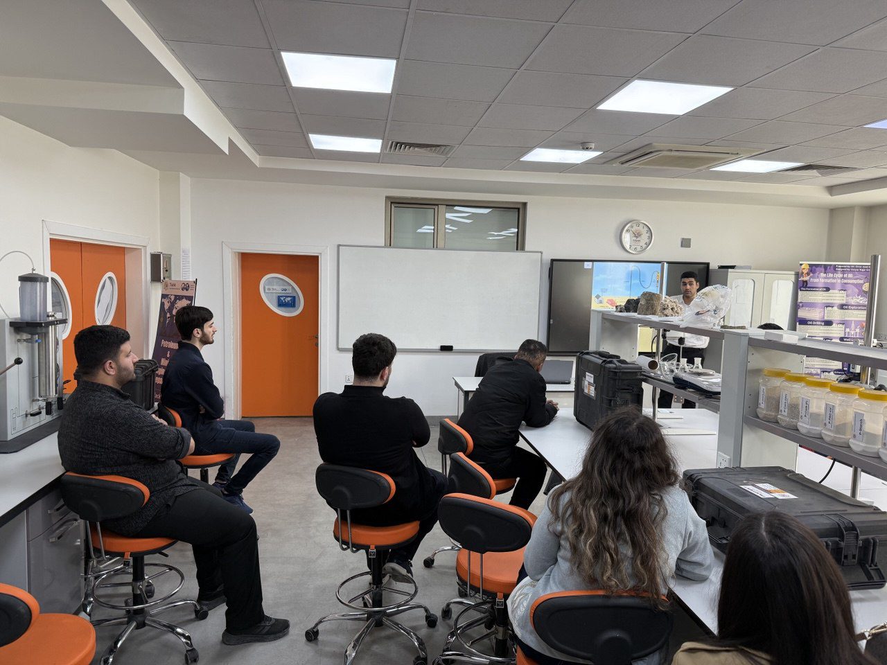 Students attending industry expert lecture